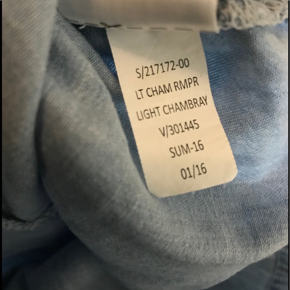 GAP Chambray Romper Girls Large Sleeveless Shorts - Picture 6 of 9